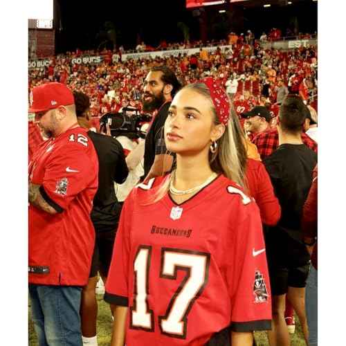 Football Headband Red Top Knot Beaded Jeweled Cute Headbands Football Mom Accessories Essentials Red