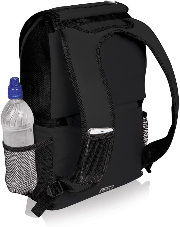 PICNIC TIME NCAA North Carolina Tar Heels Zuma Backpack Cooler - Soft Cooler Backpack - Lunch Cooler, (Black)