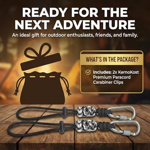 Black Paracord Water Bottle Carrier with Locking Carabiner - Hiking & Outdoor
