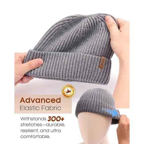 FURTALK Fisherman Beanie for Men Women Sytlish Short Cuff Knittet Watch Cap Winter Hats