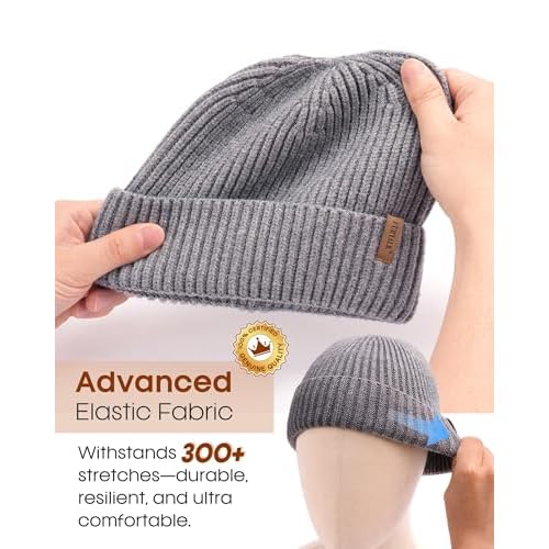 FURTALK Fisherman Beanie for Men Women Sytlish Short Cuff Knittet Watch Cap Winter Hats