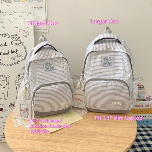 Large Striped Star Y2K Star Backpack Whimsical Twee Wing Cute Bookbag