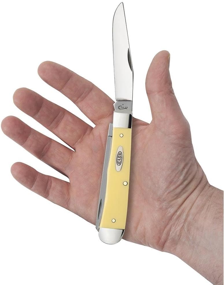Case WR XX Trapper Folding Pocket Knife, Synthetic Handle with Carbon Steel Blades, 4 1/8 inches Closed