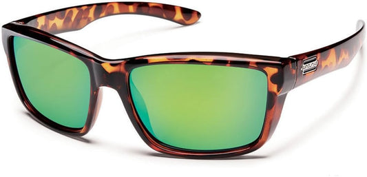 Suncloud Polarized Sunglasses Mayor in Tortoise with Green Mirror Lens