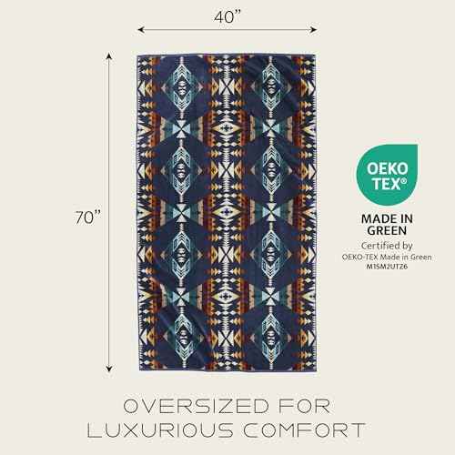 Pendleton Oversized Jacquard Spa Towels, 40 x 70 inches Bath Towels, 100% Cotton, Soft and Quick Dry for The Beach, Hot Tub, Pool - Diamond Peak