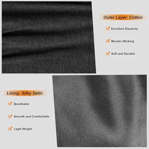 2 Pcs Satin Lined Turban Silky Head Wraps for Men with Long Twist Straps, Halo Turban Mens Turban Head Scarf for Hair