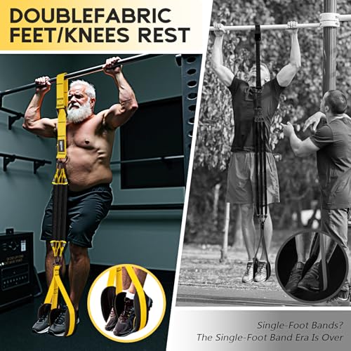 Yellow Pull Up Assistance Bands Set - Adjustable Heavy Duty Resistance Workout Equipment