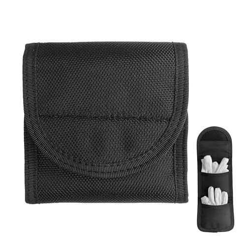 Double Glove Pouch for Duty Belt - Latex Glove Holder for Police Firefighter EMS EMT Black