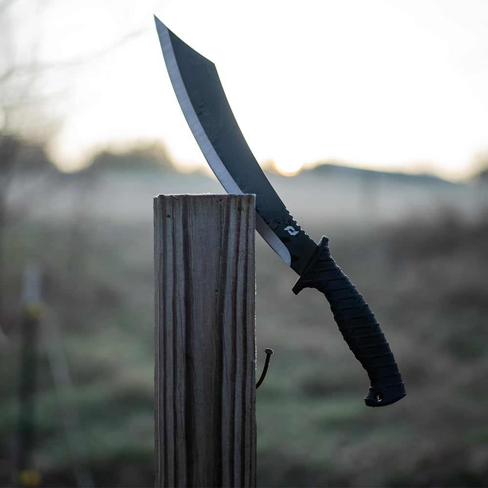 Schrade Delta Class Decimate Parang Full Tang Machete with Stainless Steel Blades and TPR Handles for Outdoor Survival, Camping and Bushcraft