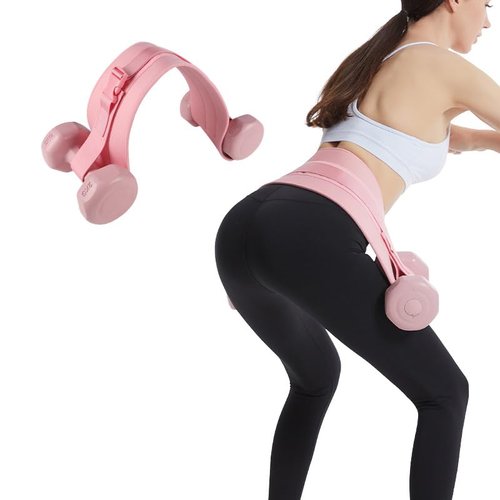 LIWEN NatureSlim Pink Adjustable Hip Thrust Belt, Anti-Slip Booty Belt for Women, Easy to Use with Dumbbells & Kettlebells, Home & Gym Use, Adults