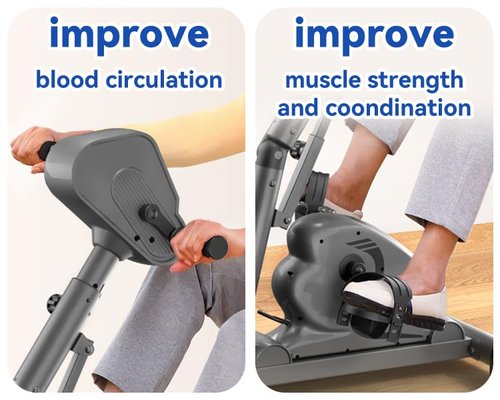 HNLIY Legs Arms Electric Exercise Bike Active Passive Knee Pedal Trainer Physical Therapy Assisted Rehabilitation Home Fitness Equipment For Seniors