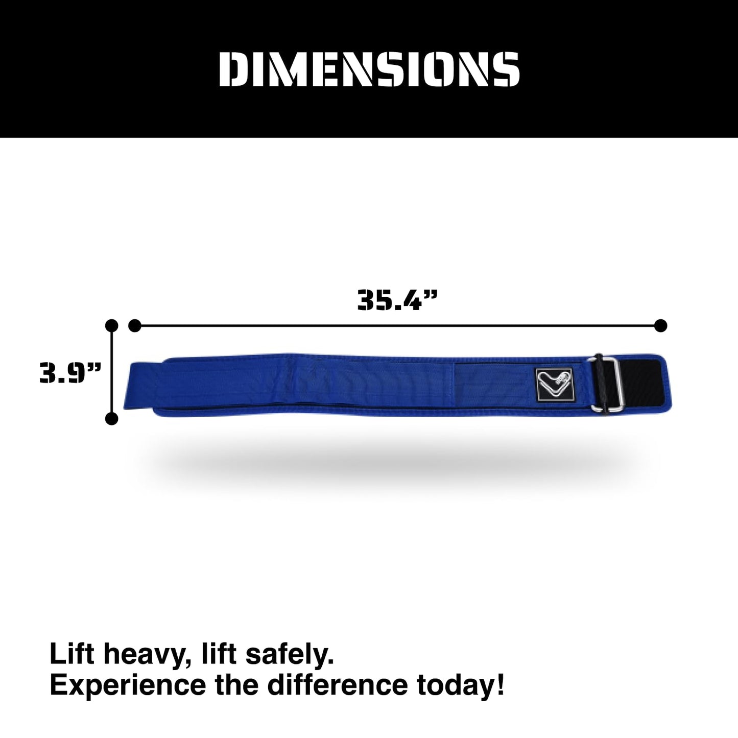 Tribe WOD Self-Locking Weight Lifting Belt - Olympic Powerlifting Gym Belt for Stability & Intra-Abdominal Pressure Control - Ideal for Squats, Deadlifts, Heavy Workouts - 3.9Lx35.4Wx0.78H in - Blue