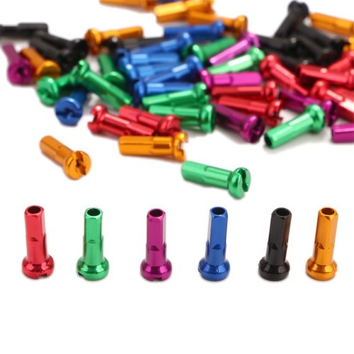 Vctitil 10Pcs 14G Spoke Nipples End Tips Mountain Bike Spoke Cap Aluminium Alloy Bicycle Spoke Nipples Wheel Spoke Nipple Decoration(Black)