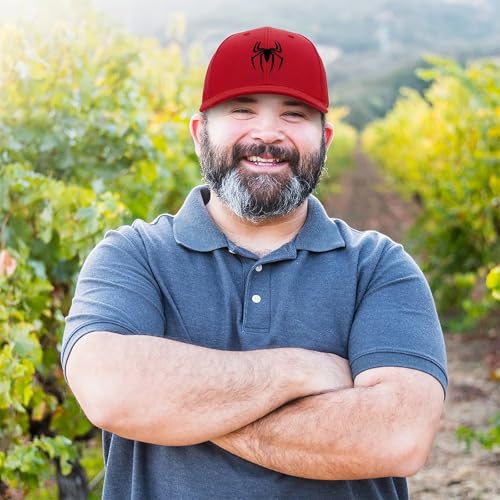 Spider Pattern Red Vintage Baseball Cap Men Women Adjustable Sports Dad Hat