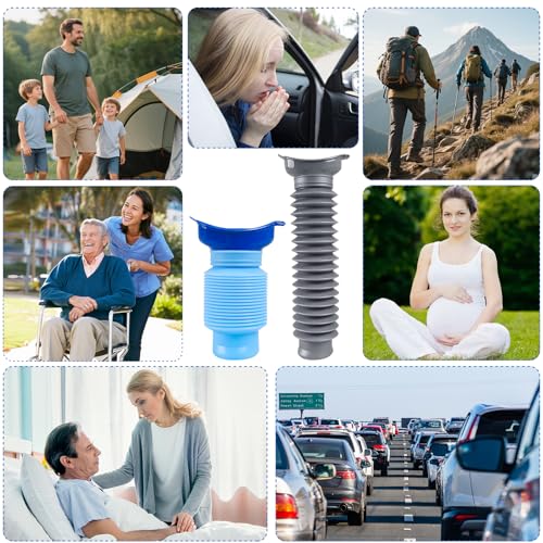 Pee Bottles for Men, Adjustable Emergency Urinal 750ml, Car Pee Bottle for Men and Women, Portable Toilet for Car, Shrinkable Personal Mobile Toilet,Urine Bottle, Travelling, Traffic Jams & Hiking