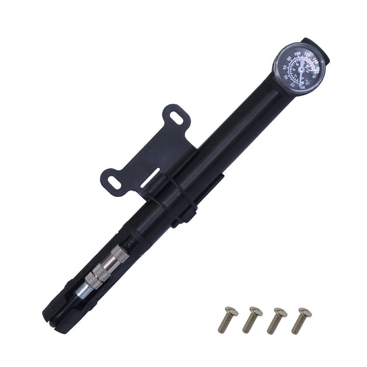 2 in 1 Portable Bicycle Tire Pump Shock Pump 160PSI 11Bar Bike Air Pump with Pressure Gauge Black