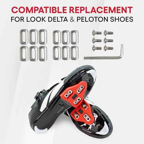 TrubliFit Replacement Delta Bolts Screws Washers for Delta Cleats, Replacement Screws with Allen Wrench Compatible with Delta Bike Cleats, for Indoor Cycling & Road Bikes - Cleats NOT Included, Red