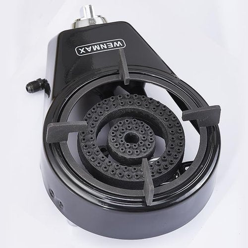 WENMAX Single Burner Propane Stove, Portable Gas Stove with Propane Adapter Hose, High Heat Value 15000 BTU, Smart Valve Protection for Children, Portable Size for Outdoor Use