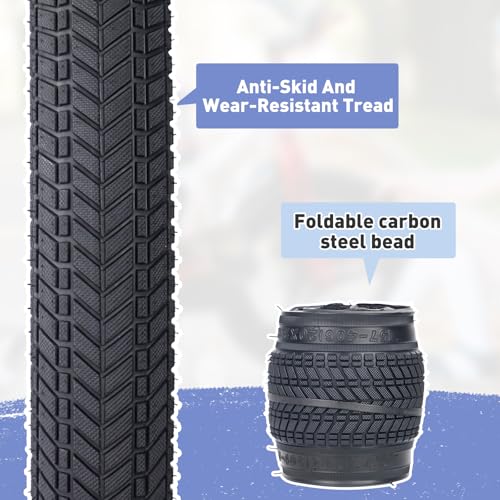 Kids 20 Inch Bike Tire 2 Pack - Black 20x2.125 Folding Replacement Tires
