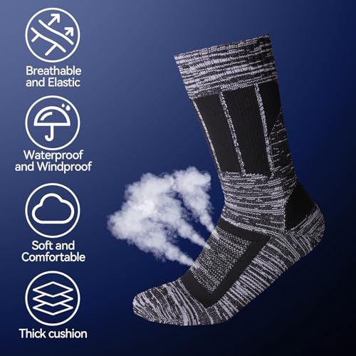 Unisex Waterproof Breathable Socks - X-Large Grey for Outdoor Activities