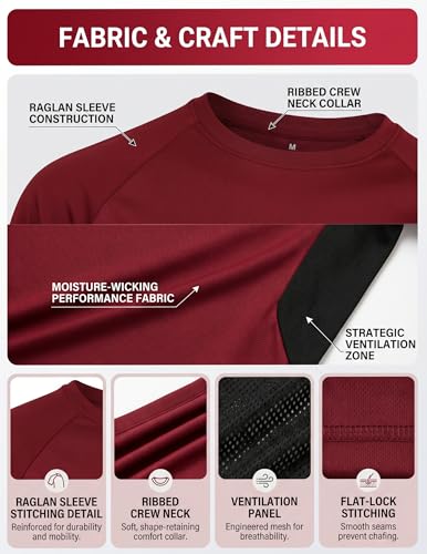 X-Large Workout Shirts for Men - Short Sleeve Gym T-Shirts Pack of 3