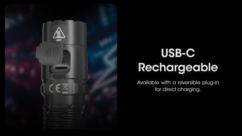 Nitecore MH12 Pro Tactical Flashlight, 3300 Lumen USB-C Rechargeable Long Throw Compact EDC Duty Light with Holster Sticker