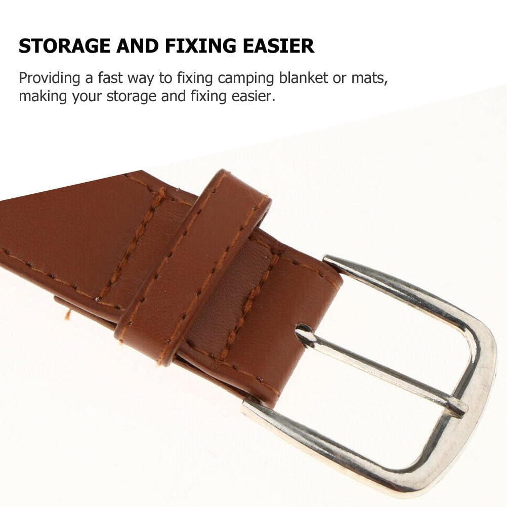 Amosfun Travel Blanket Carrier Strap Adjustable Leather Carry Strap for Wool Blankets Travel Rug Outdoor Camping Picnic Necessary