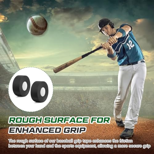 Black Baseball Bat Grip Tape 6 Pack 30ft Cloth Wrap for Softball & Baseball