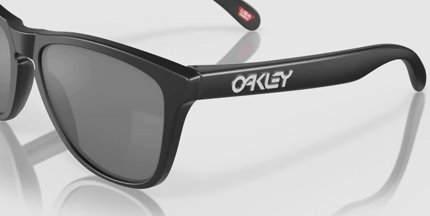 Oakley Frogskins Sunglasses Men's Polarized Lifestyle Authentic Eyewear - Matte Black/Black Iridium/One Size Fits All
