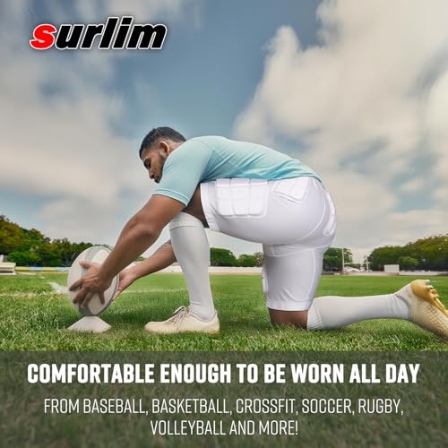 Men's Football Girdle with 5 Padding Zones - Medium White