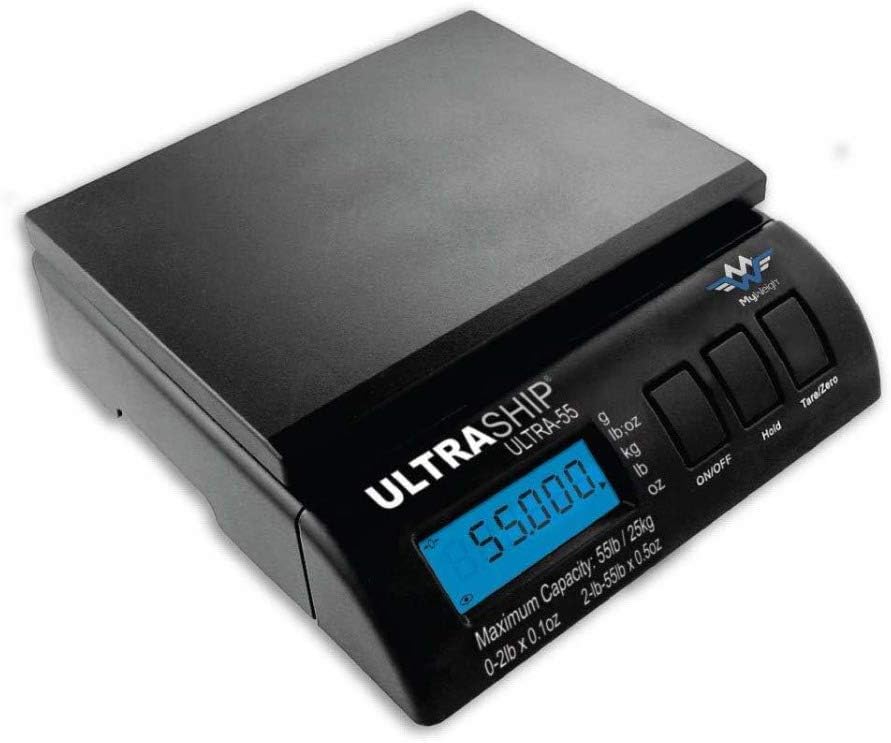 My Weigh UltraShip 55lb. Digital Scale Pro Savings for Pizzeria, Restaurant, Bakery, or Shipping Usage Battery or AC Operated 4-Pack