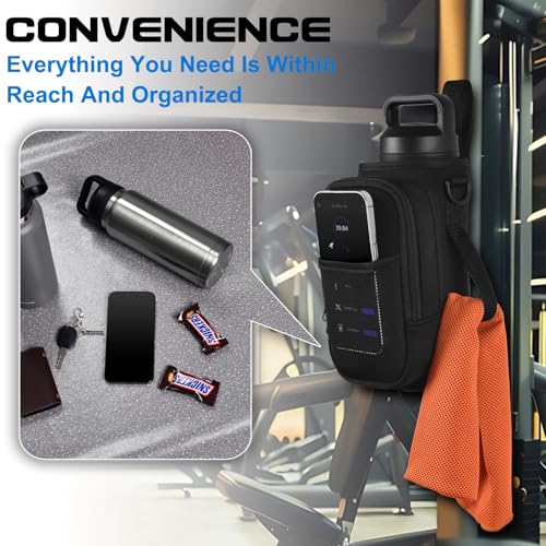 Magnetic Water Bottle Holder Bag with Phone Pocket for 24 32 40 oz, 5 Strong Magnets Neoprene Water Bottle Carrier Adjustable Crossbody Strap Gym Ourdoor