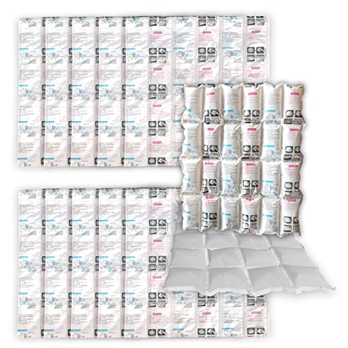Rainbow Ice Packs for Shipping - Long Lasting Reusable Sheets 12 Pack (24 Cells Each)