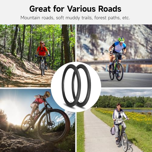 29x2.35 Mountain Bike Tire Set with Tubes & Repair Kit - Durable All Terrain Replacement - Variation of THIS listing