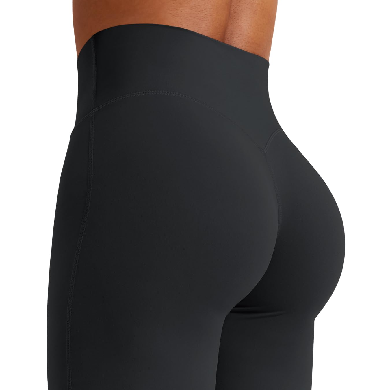 YEOREO Workout Leggings Womens No Front Seam Straight Leggings 31.5" Thin Fleece High Waist Buttery Eddiy Gym Yoga Pants Black S