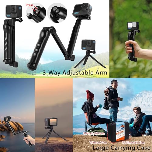 63 in 1 Action Camera Accessories Kit Waterproof Housing Tripod Mounts