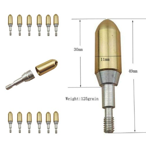 MAXMIKO Archery Broadheads, Arrowhead Hunting Tips Points-Pack of 6 Copper Whistling Arrow Heads, Replaceable Archery Targeting Arrow Tips Broadheads for Compound Bow and Crossbow Arrows Gold Color