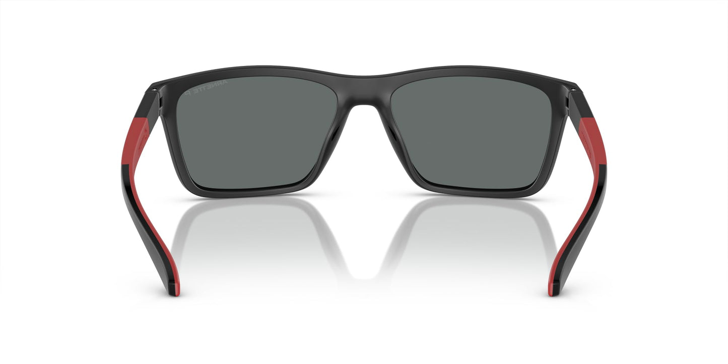 ARNETTE Man Sunglasses Black Frame, Dark Grey Polarized Lenses, 58MM