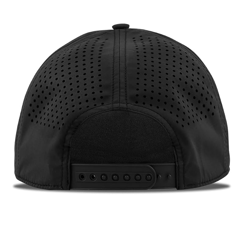 Branded Bills America Script Hat for Men - Black 5 Panel Curved Rope Cap