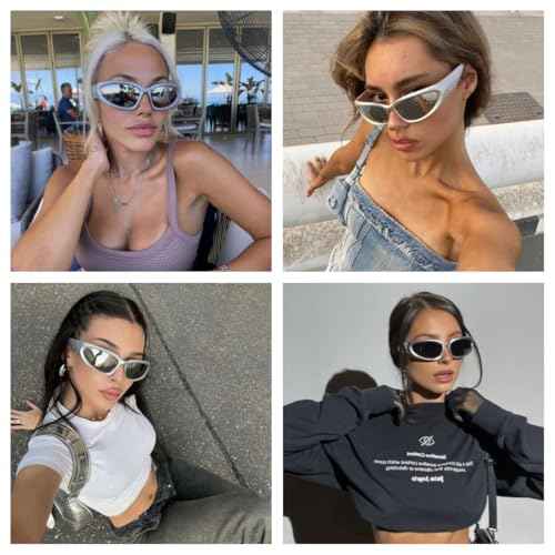 LASPOR Wrap Around Sport Sunglasses for Women Men Sport Shades Glasses Y2K Sunglasses