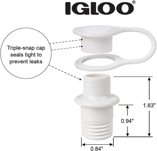 Igloo Cooler Replacement Standard Triple Snap Drain Plug (2pk)
