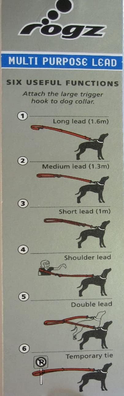 Rogz Utility Multi Purpose Lead, 20 mm x 1.8 m, Large, Black