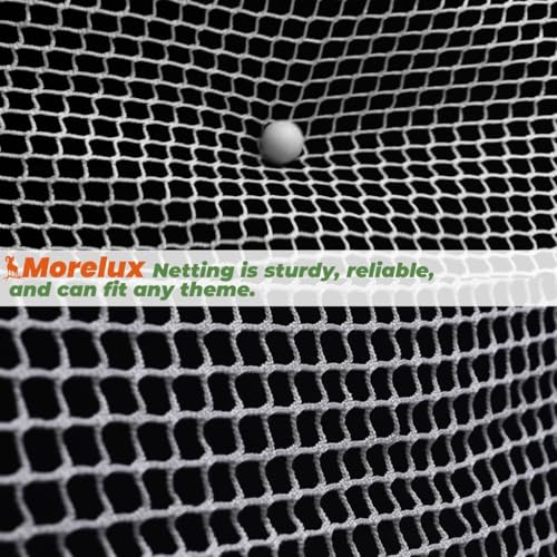 Heavy-Duty Golf Impact Net 10x10 White Mesh Reinforced for Indoor & Outdoor Practice - Morelux
