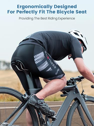 Sportneer Padded Cycling Shorts for Men Small Grey 4D Padding Breathable UPF 50+