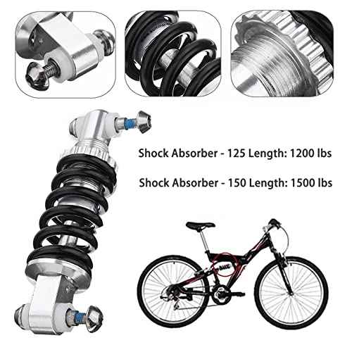 Bike Shock Absorbers, Strong and Durable Bicycle Mountain Bike Rear Suspension Spring Shock Absorber with Two Screws for Outdoor Cycling and Activities