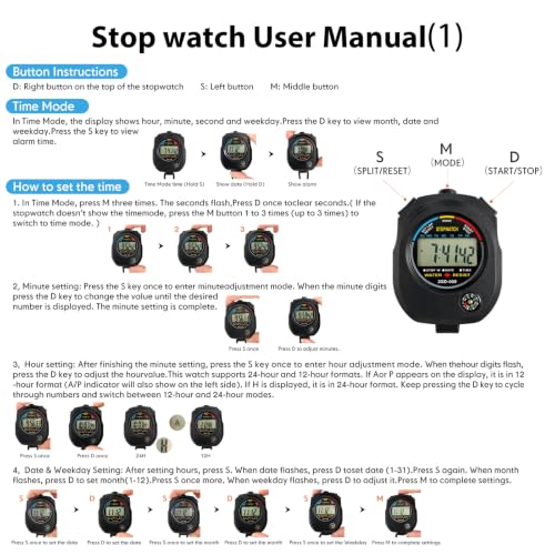 2 Pack Digital Sports Stopwatch Timer for Running Swimming & Coaching