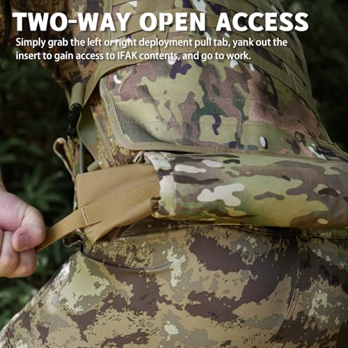 Ifak Medical Trauma Roll Up Drop Bag EMT First Aid Sub Abdominal Carrying Pouch Hook-N-Loop Tactical Dump for Plate Carrier/Chest Rig Vest