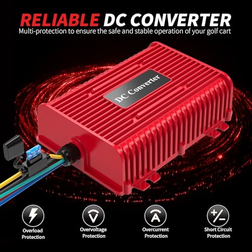 Universal 36V 48V to 12V Golf Cart Voltage Reducer 30A 360W DC Converter with Fuse