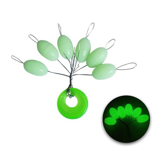 Super Big Fishing Stops 300 Pieces Soft Silicone Luminous Glow Fishing Bobber Stopper,6 in 1 Beads Float Sinker Stops (S-300PCS)
