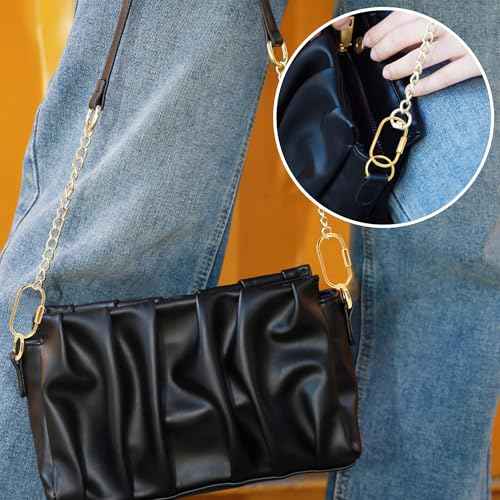 2 Pack Gold Carabiner Key Rings ? Brass Clip with Screw Lock, Key Organizer with 4 Rings, Jewelry Charm Holder for Handbags, Keys & Accessories for Men and Women